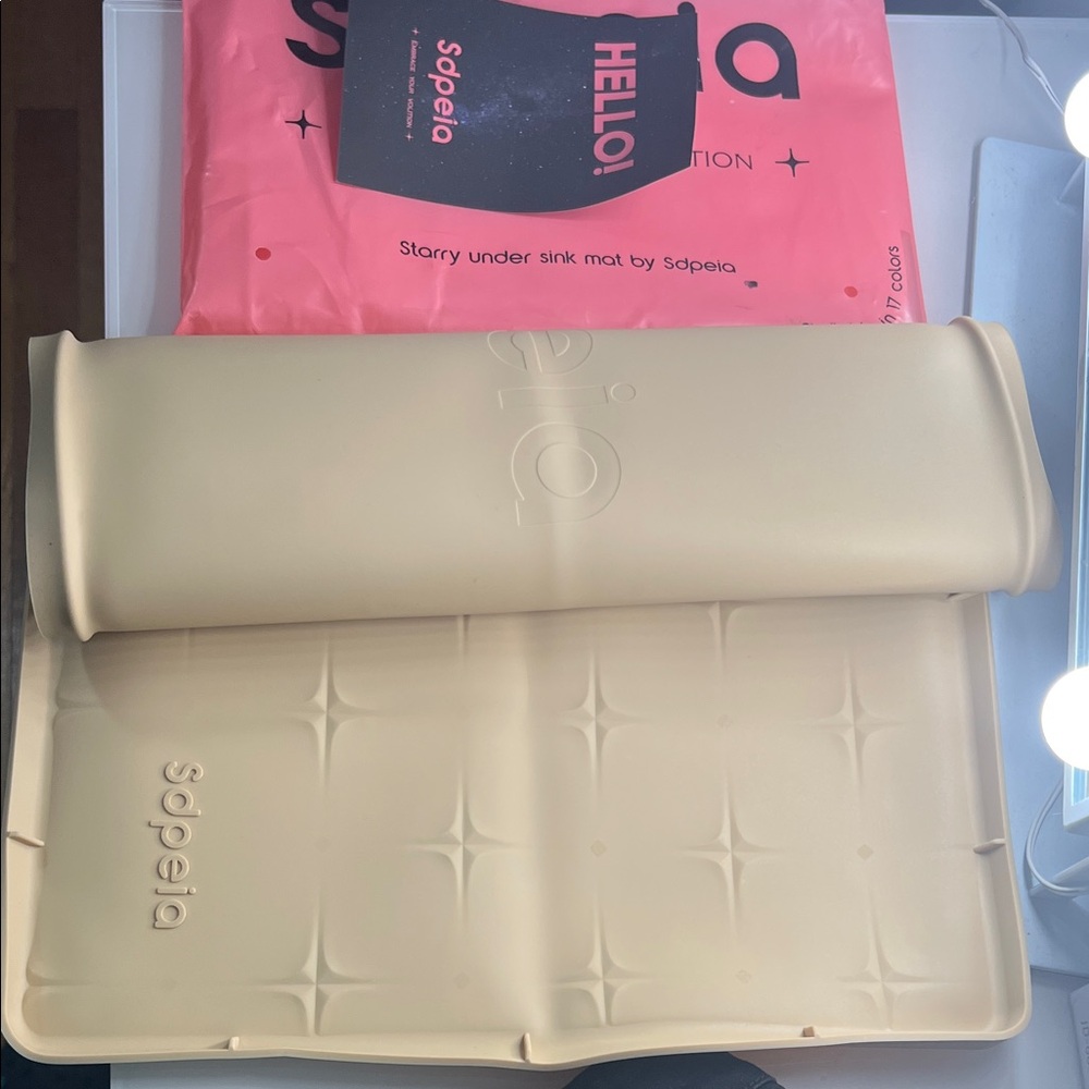 Cream Under Sink Mat